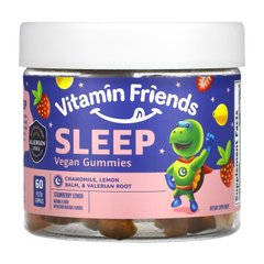 Vitamin Friends, веганські жувальні цукерки для сну, полуниці та лимон, 60 жувальних цукерок з пектином.