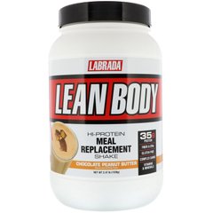 Lean Body, Змінний коктейль Hi-Protein Meal, шоколад з арахісовим оліям, Labrada Nutrition, 1120 г