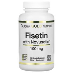 Фізетин з новусетином California Gold Nutrition (Fisetin with Novusetin) 100 мг 180 рослинних капсул