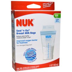 Мешки для хранения грудного молока NUK (Seal 'n Go Breast Milk Bags) 25 шт купить в Киеве и Украине