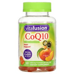 Коензим Q10, харчова добавка для дорослих, з натуральним смаком персика, VitaFusion, 200 мг, 60 жувальних таблеток
