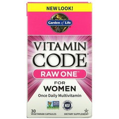 Сырые мультивитамины для женщин, Raw One for Women, Vitamin Code, Garden of Life, 30 вегетарианских капсул купить в Киеве и Украине