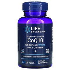 Высокоусваиваемый коэнзим Q10 Life Extension (Super Absorbable CoQ10) 100 мг 60 капсул купить в Киеве и Украине