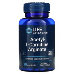Ацетил-L-карнитин Аргинат, Acetyl-L-Carnitine Arginate, Life Extension, 90 вегетарианских капсул купить в Киеве и Украине