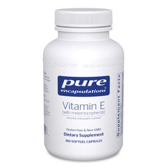 Вітамін E зі змішаними токоферолами Pure Encapsulations (Vitamin E With Mixed Tocopherols) 180 капсул