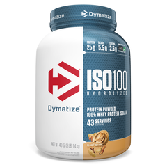 ISO100 гідролізований, 100% ізолят сироваткового протеїну, Арахісова олія, Dymatize Nutrition, 1,4 кг)
