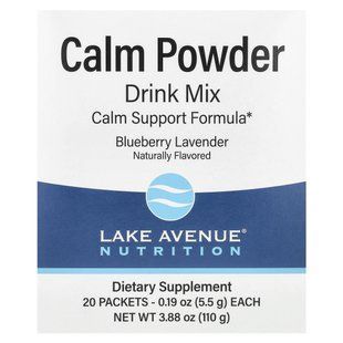 Lake Avenue Nutrition, Calm, смесь для приготовления успокаивающего напитка, голубика и лаванда, 20&nbsp;пакетиков по 5,5&nbsp;г (0,19&nbsp;унции) купить в Киеве и Украине