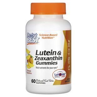 Лютеин и зеаксантин Doctor's Best (Lutein and Zeaxanthin Gummies) 60 таблеток манго купить в Киеве и Украине
