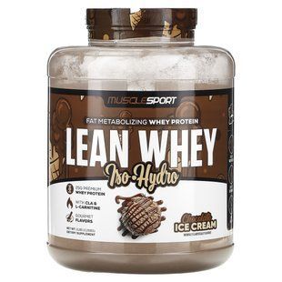 MuscleSport, Lean Whey, Iso-Hydro, Chocolate Ice Cream, 5 lbs (2,268 g)