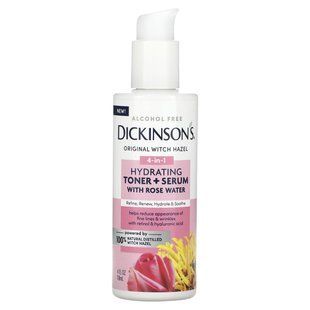 Dickinson Brands, Original Witch Hazel, 4-in-1 Hydrating Toner + Serum with Rose Water, Alcohol Free, 4 fl oz (118 ml) купить в Киеве и Украине