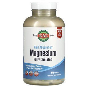 KAL, High Absorption Magnesium, Fully Chelated, 270 Tablets купить в Киеве и Украине