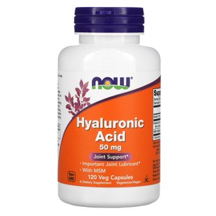 Гиалуроновая кислота Now Foods (Hyaluronic Acid) 50 мг 120 капсул купить в Киеве и Украине