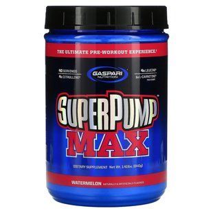 SuperPump Max, лучшая добавка для приема перед тренировкой, арбуз, Gaspari Nutrition, 1,41 фунта (640 г) купить в Киеве и Украине