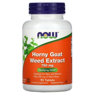 Экстракт горянки Now Foods (Horny Goat Weed Extract) 750 мг 90 таблеток купить в Киеве и Украине