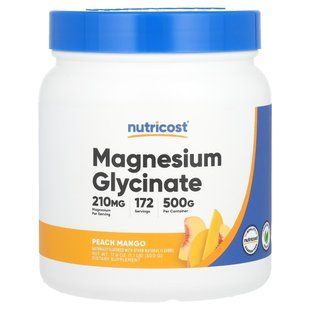 Nutricost, Magnesium Glycinate, Peach Mango, 17.6 oz (500 g) купить в Киеве и Украине