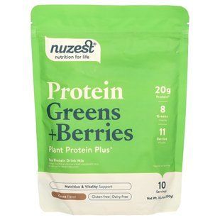 Nuzest, Protein, Greens + Berries, Cocoa, 10.6 oz (300 g)