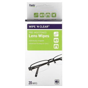 Flents, Wipe 'N Clear, Pre-Moistened Lens Wipes, 20 Wipes купить в Киеве и Украине
