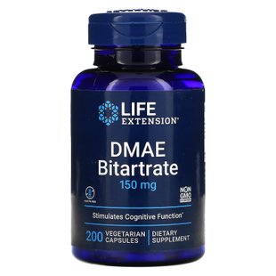 ДМАЭ битартрат Life Extension (DMAE Bitartrate) 150 мг 200 вегетарианских капсул купить в Киеве и Украине