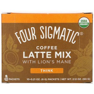 Кофейный Латте, грибной микс, Four Sigmatic, 10 пакетов по 0,21 унции (6 г) каждый купить в Киеве и Украине