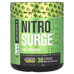 Jacked Factory, Nitro Surge, Pre-Workout, Blueberry Lemonade, 8.87 oz (249 g)