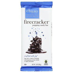 Chuao Chocolatier, Dark Chocolate Bar, Firecracker&trade; Popping Candy, 2.8 oz (80 g)