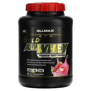 AllWhey Gold, 100% Whey Protein + Premium Whey Protein Isolate, Strawberry, ALLMAX Nutrition, 2.27 kg.