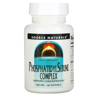 Стабилизированный комплекс фосфатидилсерина Source Naturals (Phosphatidylserine Complex) 60 капсул купить в Киеве и Украине