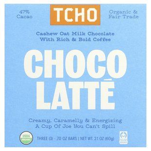 TCHO, Choco Latte, молочный шоколад с кофе, 47% какао, 3 плитки по 0,70 унции купить в Киеве и Украине