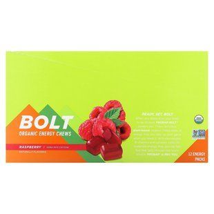 Органічна енергія, жувальні, малина з кофеїном, Bolt Organic Energy Chews, Raspberry with Caffeine, ProBar, 12 мішечків, 10 жувальних цукерок (по 2,1 унції)