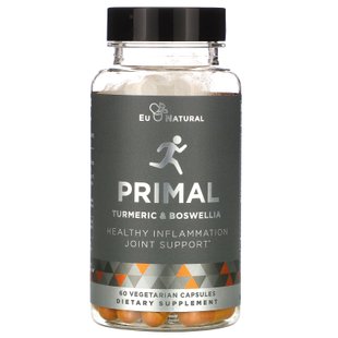 Куркума и босвеллия, PRIMAL, Turmeric & Boswellia, Eu Natural, 60 вегетарианских капсул купить в Киеве и Украине