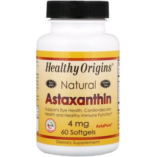 Астаксантин Healthy Origins (Astaxanthin) 4 мг 60 капсул купить в Киеве и Украине