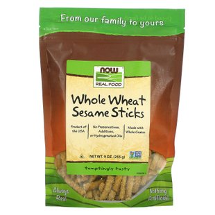 Кунжутные палочки Now Foods (Sesame Sticks Real Food) 255 г купить в Киеве и Украине