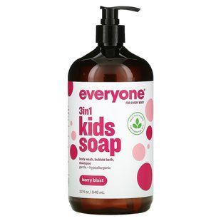 For all, 3 in 1, childrens soap, shower gel, bath foam, shampoo, berry cream, 32 fluid ounces (946 ml)