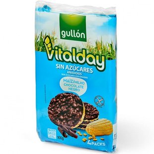 Хлебцы кукурузные Vitalday с шоколадом без сахара и глютена GULLON 100 г купить в Киеве и Украине