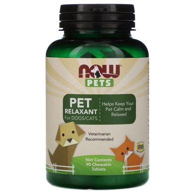 Проносне для собак/кішок Now Foods (Pet Relaxant For Dogs/Cats) 90 жувальних таблеток