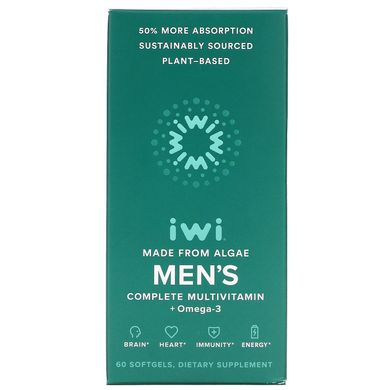 Мультивітаміни та омега-3 для чоловіків iWi (Men`s Multivitamins & Omega-3s) 60 м'яких таблеток