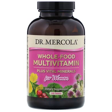 Мультивітаміни з цільних продуктів плюс необхідні мікроелементи для жінок, Dr Mercola, 240 таблеток