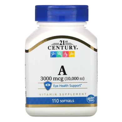 Витамин A 21st Century (Vitamin A) 10000 МЕ 110 капсул купить в Киеве и Украине