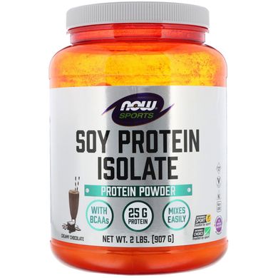 Ізолят соєвого білка зі смаком натурального шоколаду Now Foods (Soy Protein Isolate Creamy Chocolate) 907 г