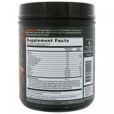 Keto Protein, кетогенная паливо, без кофеїну, кленовий сироп, Dr Axe / Ancient Nutrition, 18,7 унц (530 г)