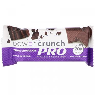 Energetic Bar Power Crunch Protein, PRO, Triple Chocolate, BNRG, 12 Bars, 2.0 oz (58 g) Each.