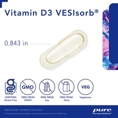 Вітамін Д3 Pure Encapsulations (Vitamin D3 VESIsorb) 60 капсул
