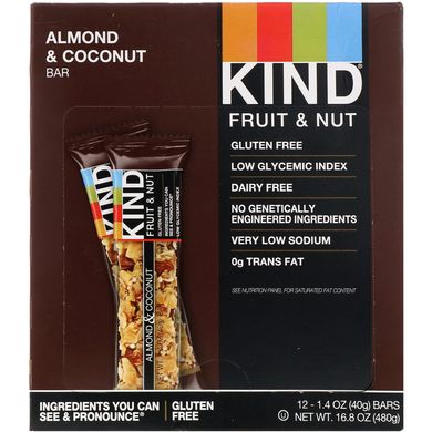 Батончики с миндалем и кокосом KIND Bars (Almond & Coconut Fruit & Nut Bars) 12 бат. купить в Киеве и Украине