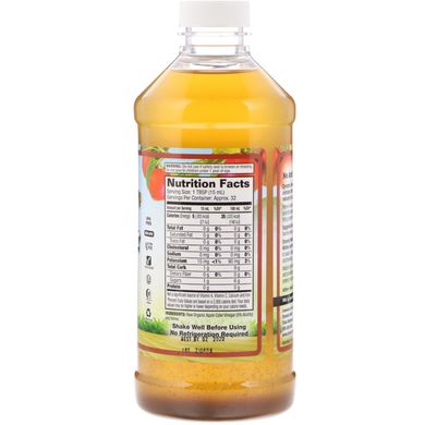Цілісний яблучний оцет з оцтової маткою і медом, Dynamic Health Laboratories, 16 р унц (473 мл)