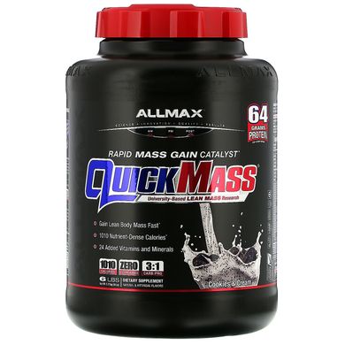 QuickMass, Гейнер, каталізатор швидкого збільшення маси, печиво і крем, ALLMAX Nutrition, 2,72 кг