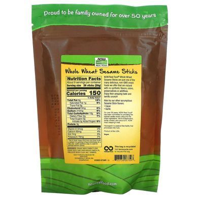 Кунжутные палочки Now Foods (Sesame Sticks Real Food) 255 г купить в Киеве и Украине