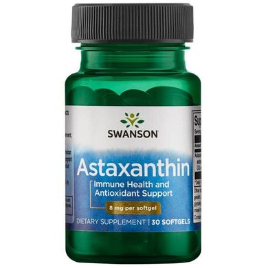 Астаксантин, High Potency Astaxanthin, Swanson, 8 мг, 30 капсул