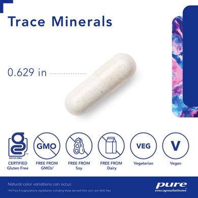 Трассирующие минералы Pure Encapsulations (Trace Minerals) 60 капсул купить в Киеве и Украине