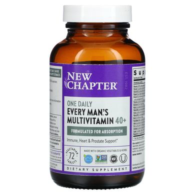 New Chapter, Every Man's One Daily 40+ Multivitamin, 72 Vegetarian Tablets