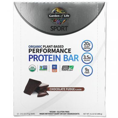 Vegan chocolate fudge protein bars Garden of Life (Protein Bar Sport) 12 pcs. of 75 g
